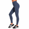 Legging femme S bleu marine en tissu extensible taille haute pour sport