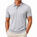Polo homme M gris en maille à manches courtes style classique
