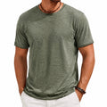 T-shirt homme taille M en tissu vert kaki à manches courtes style décontracté