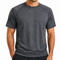 T-shirt de sport homme L gris anthracite manches courtes col rond coupe athlétique